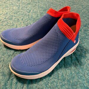 Bzees Blue & Orange Knit Romance Bootie Sneakers Size 7-Men/8.5 Women. NWOB